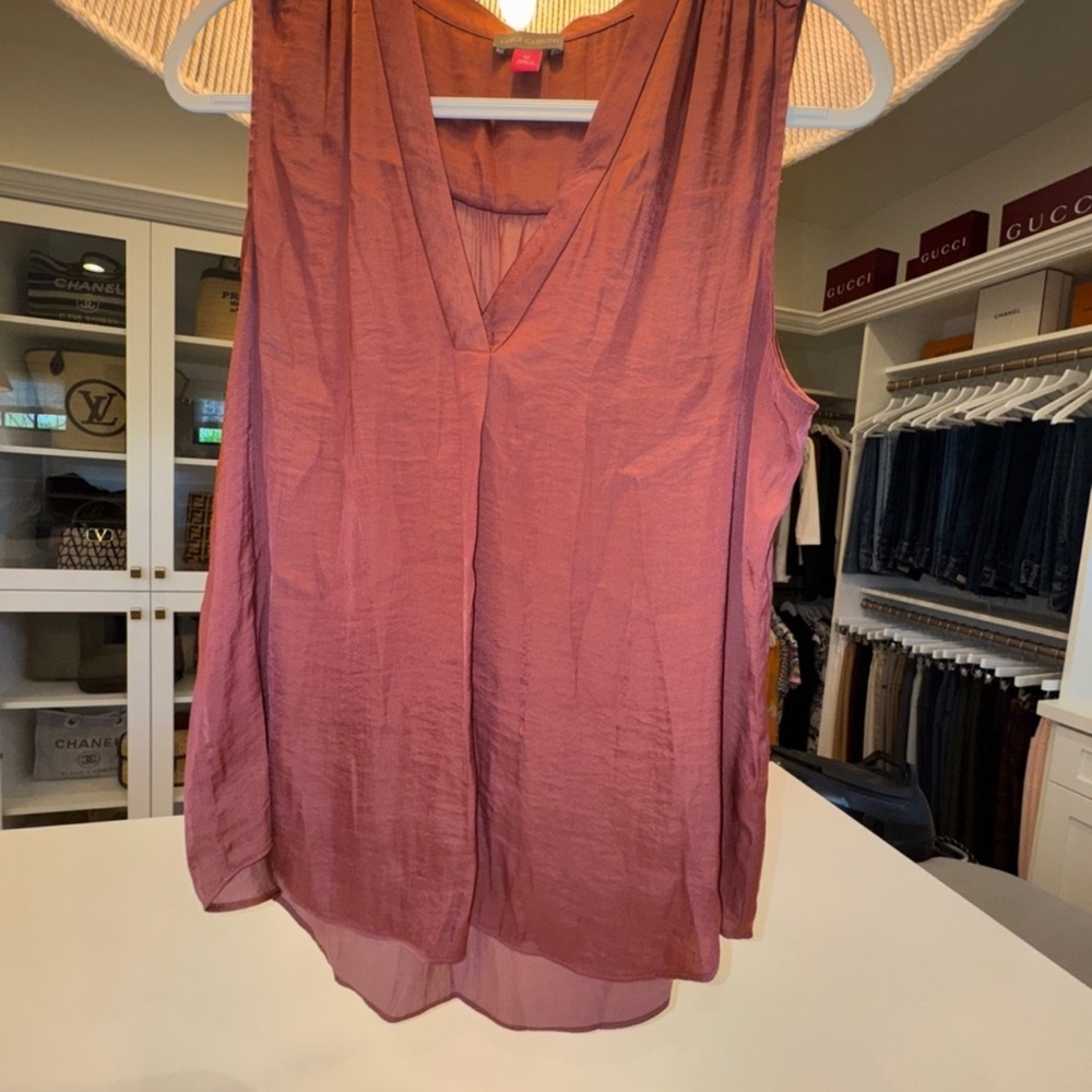 Vince Camuto Dusty Rose Sleeveless V-Neck Tank